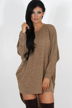 Rebellious Fashion Johanna Camel Drooped Back Jumper