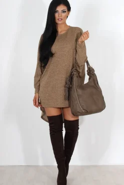 Rebellious Fashion Johanna Camel Drooped Back Jumper