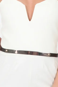 Rebellious Fashion Jona White V Front Jumpsuit