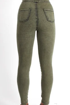 Rebellious Fashion Joy Khaki High Waisted Supper Skinny Jeans