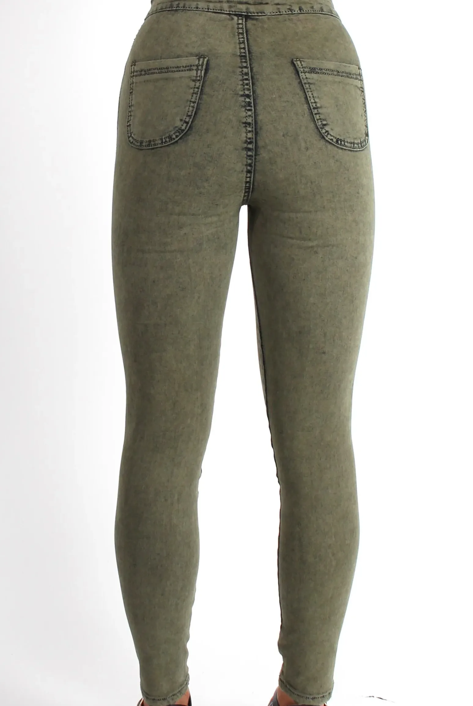 Rebellious Fashion Joy Khaki High Waisted Supper Skinny Jeans