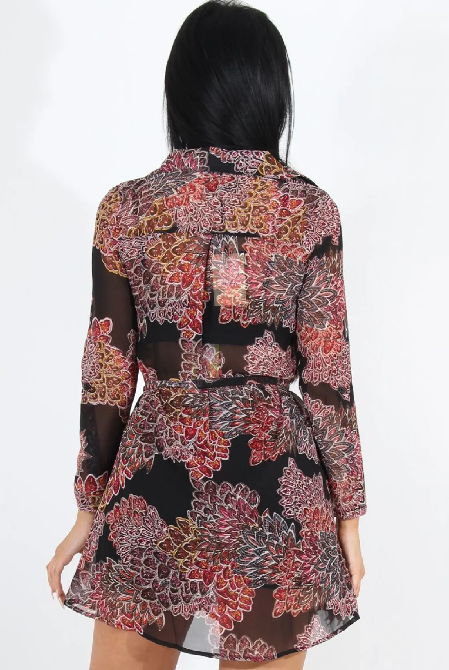 Rebellious Fashion Judie Black Paisley Print Shirt Dress