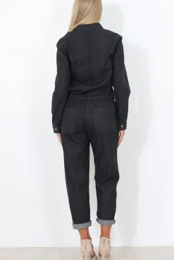 Rebellious Fashion Kath Black Denim Jumpsuit