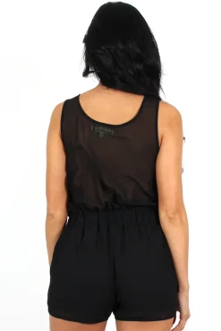 Rebellious Fashion Kez Black Sequin Playsuit