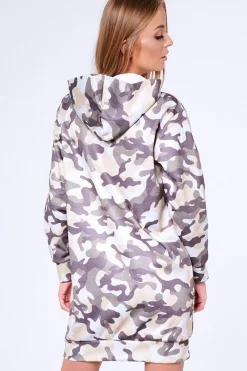 Rebellious Fashion Khaki Camouflage 'Wake Pray Slay' Jumper Dress - Karly