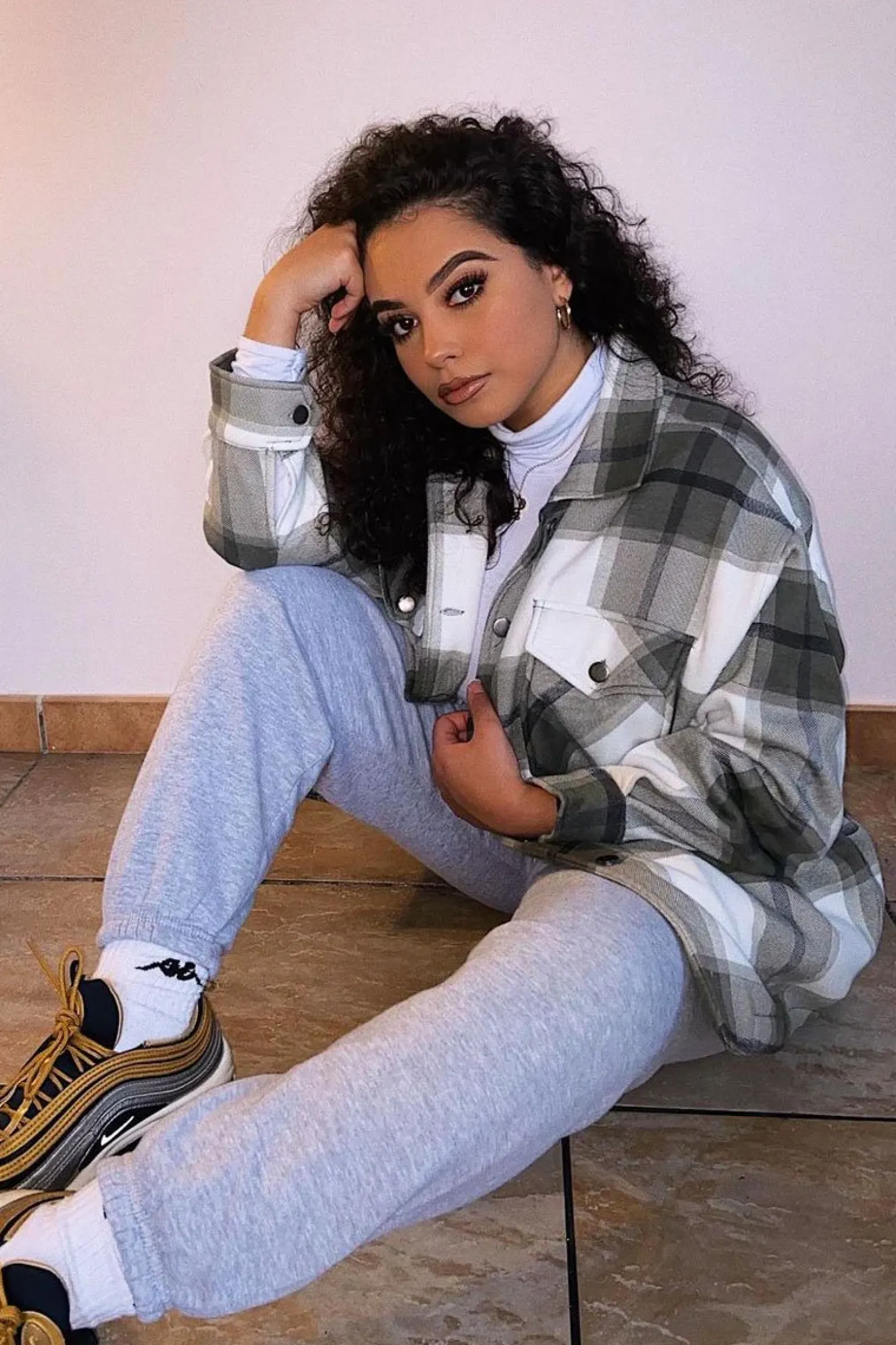 Rebellious Fashion Khaki Check Pocket Front Shacket - Misa
