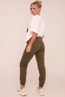 Rebellious Fashion Khaki Cuffed Cargo Trousers - Genesis