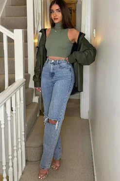 Rebellious Fashion Khaki Faux Leather Shacket - Leiyah