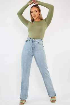 Rebellious Fashion Khaki Keyhole Cut Out Slinky Bodysuit - Elidia