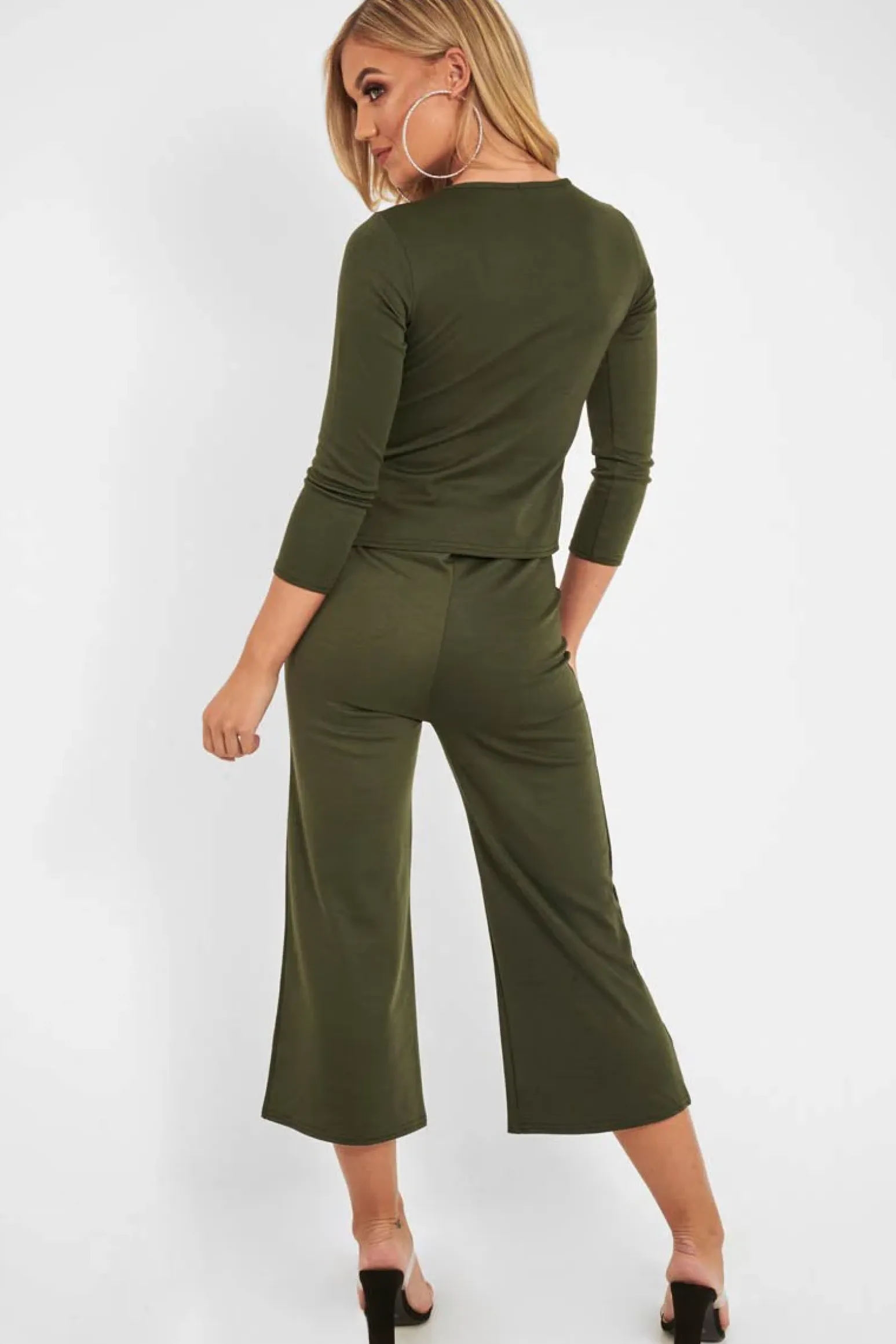 Rebellious Fashion Khaki Keyhole Top Culotte Co-Ord - Raelinn