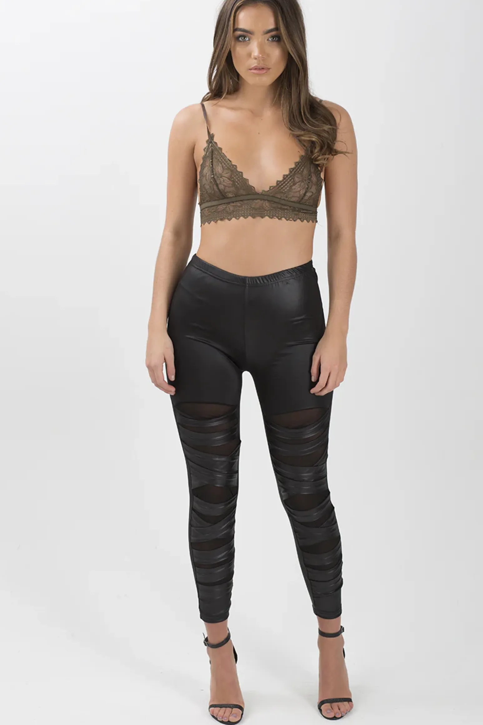Rebellious Fashion Khaki Lace Bralet - Daisy