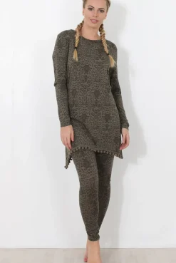 Rebellious Fashion Khaki Print Loungewear Set - Haylee