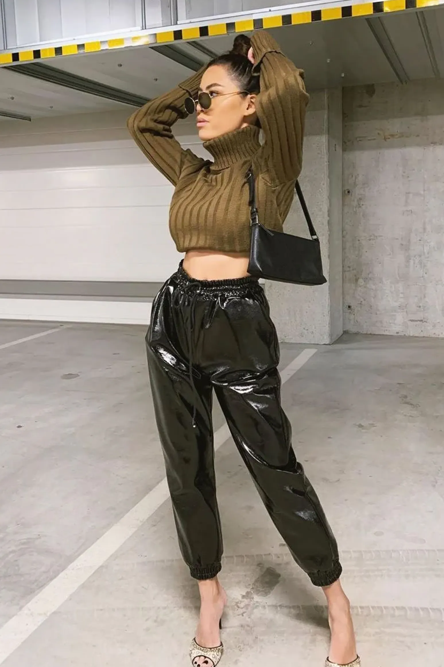 Rebellious Fashion Khaki Wide Rib Roll Neck Jumper - Joyanna