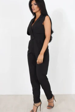Rebellious Fashion Khloe Black V Front Jumpsuit