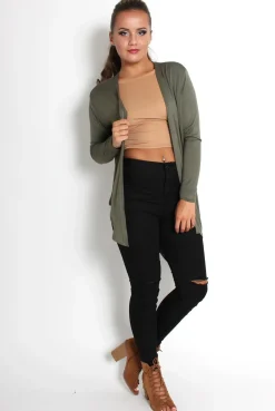 Rebellious Fashion Kimmy Khaki Asymmetric Jacket