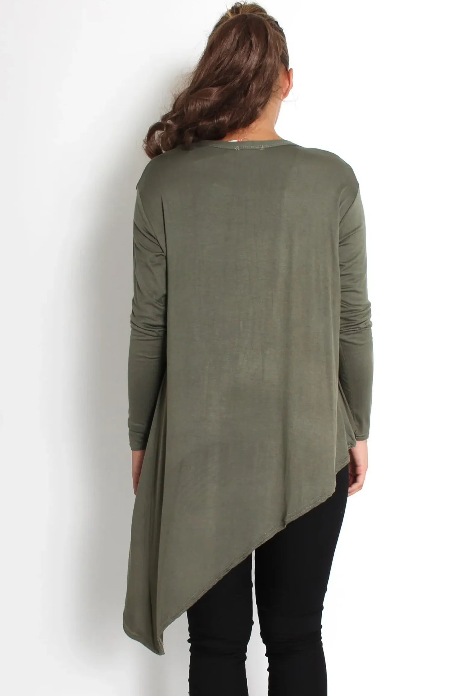 Rebellious Fashion Kimmy Khaki Asymmetric Jacket
