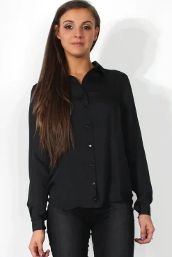 Rebellious Fashion Kira Black Tie Back Shirt