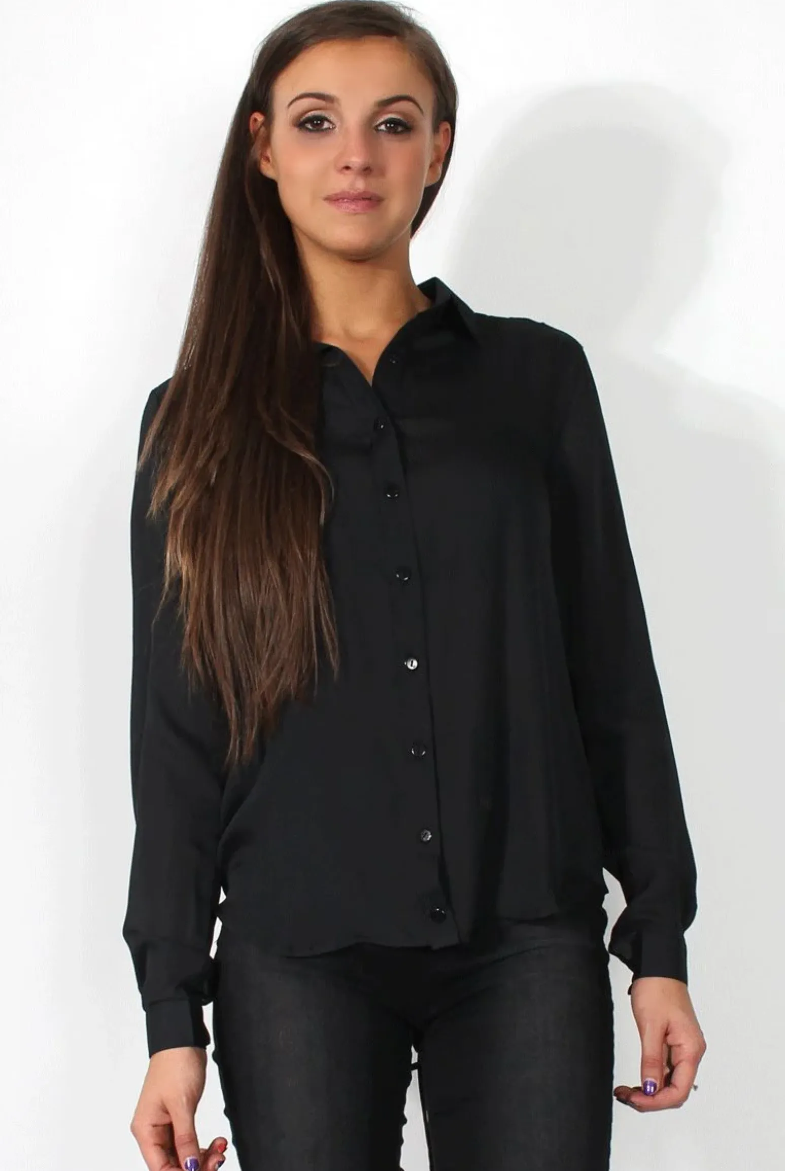 Rebellious Fashion Kira Black Tie Back Shirt