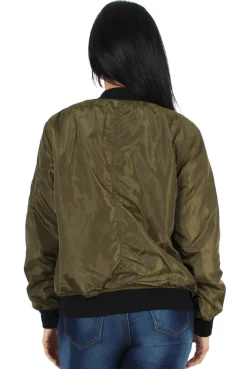 Rebellious Fashion Kris Khaki Bomber Jacket