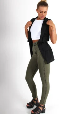 Rebellious Fashion Lacie Black Sleeveless Jacket