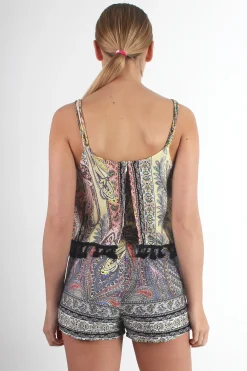 Rebellious Fashion Laney Paisley Tassel Playsuit