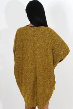 Rebellious Fashion Leah Mustard Drooped Back Jumper Dress