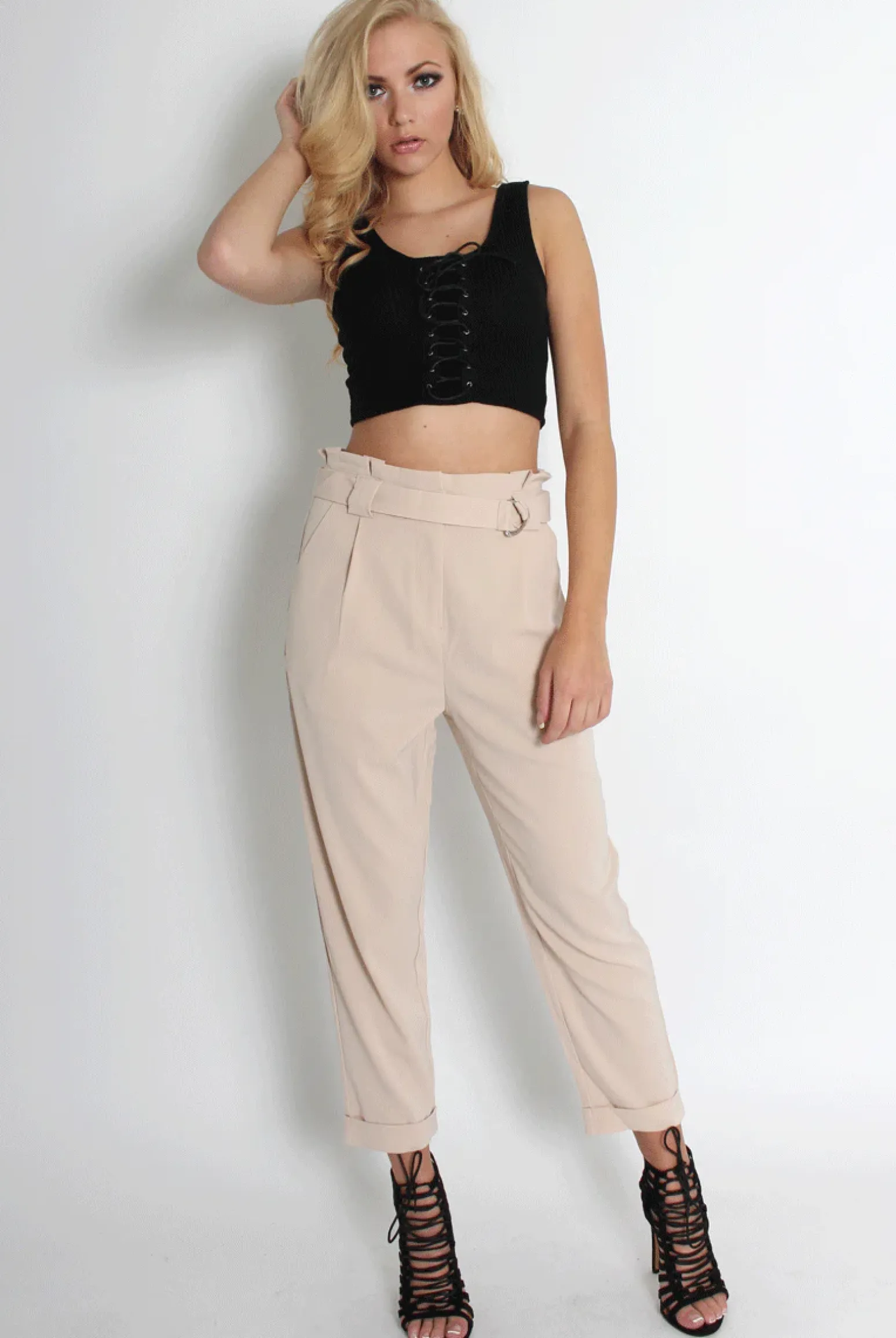 Rebellious Fashion Leanne Dusty Pink Cigarette Trousers