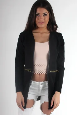 Rebellious Fashion Leia Black Long Sleeve Zip Jacket