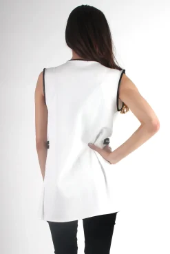 Rebellious Fashion Leia White Zip Waistcoat
