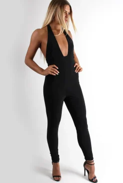 Rebellious Fashion Lela Black Halterneck Jumpsuit