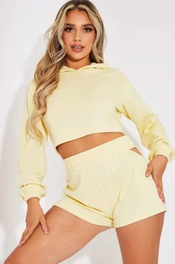 Rebellious Fashion Lemon Back Cut Out Cropped Hoodie - Yalena