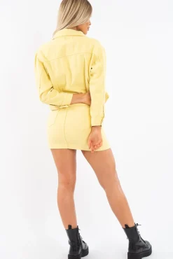 Rebellious Fashion Lemon Denim Skirt and Jacket Co-ord - Viola