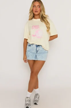 Rebellious Fashion Lemon Pink Pony Oversized Tshirt - Saveria