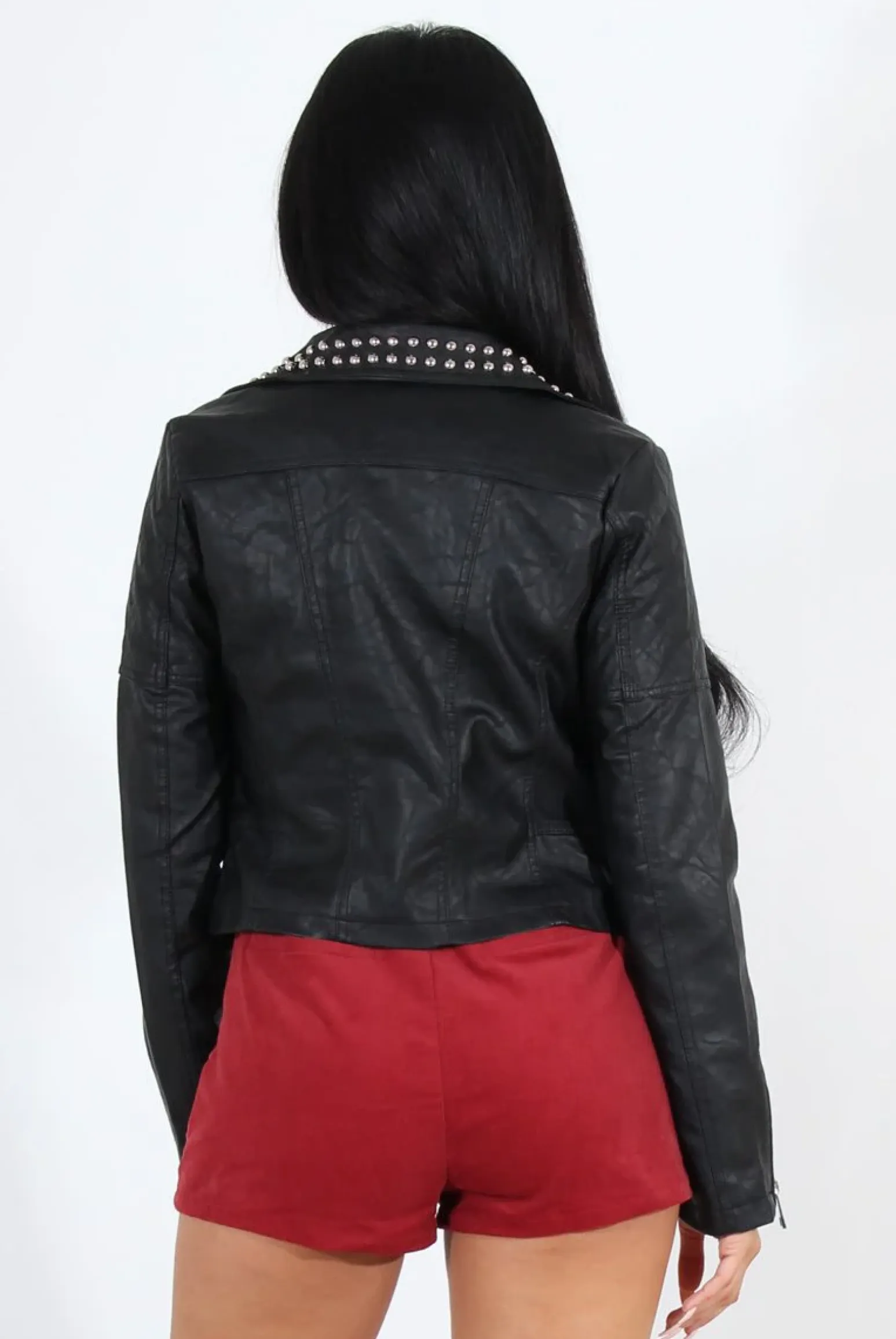 Rebellious Fashion Lenni Black & Silver Leather Biker Jacket