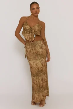 Rebellious Fashion Leopard Cami Top and Maxi Skirt Co-ord - Salma