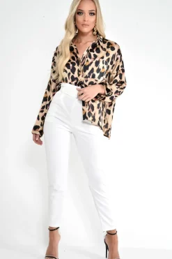 Rebellious Fashion Leopard Print Buttoned Up Blouse - Acsa