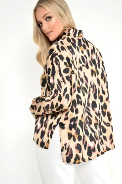 Rebellious Fashion Leopard Print Buttoned Up Blouse - Acsa