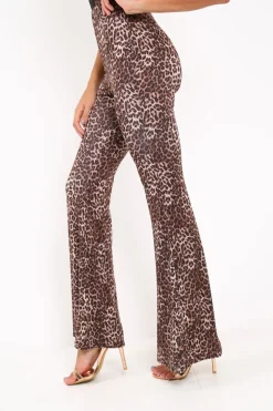 Rebellious Fashion LeopardPrint Flared Trousers - Brooke
