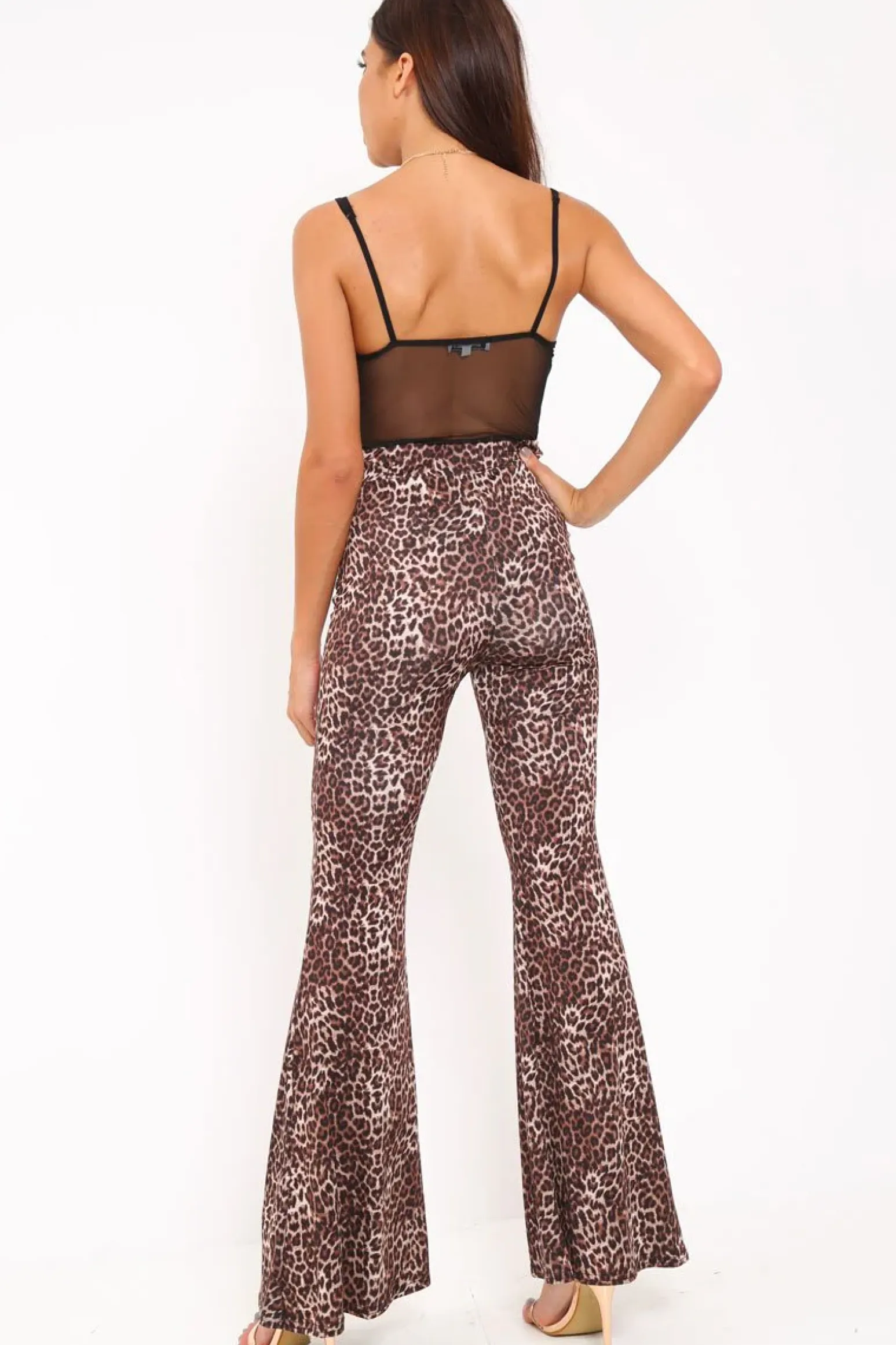 Rebellious Fashion LeopardPrint Flared Trousers - Brooke