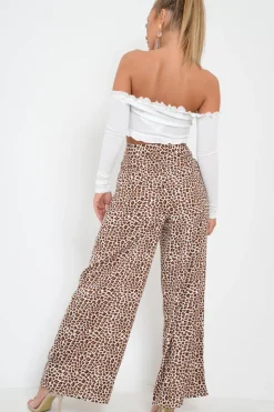 Rebellious Fashion Leopard Print High Waisted Flares - Sybilla