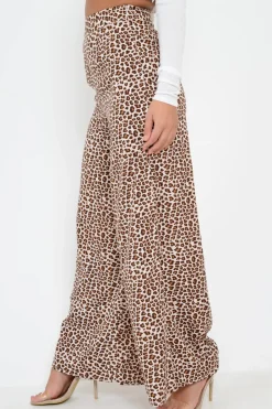 Rebellious Fashion Leopard Print High Waisted Flares - Sybilla