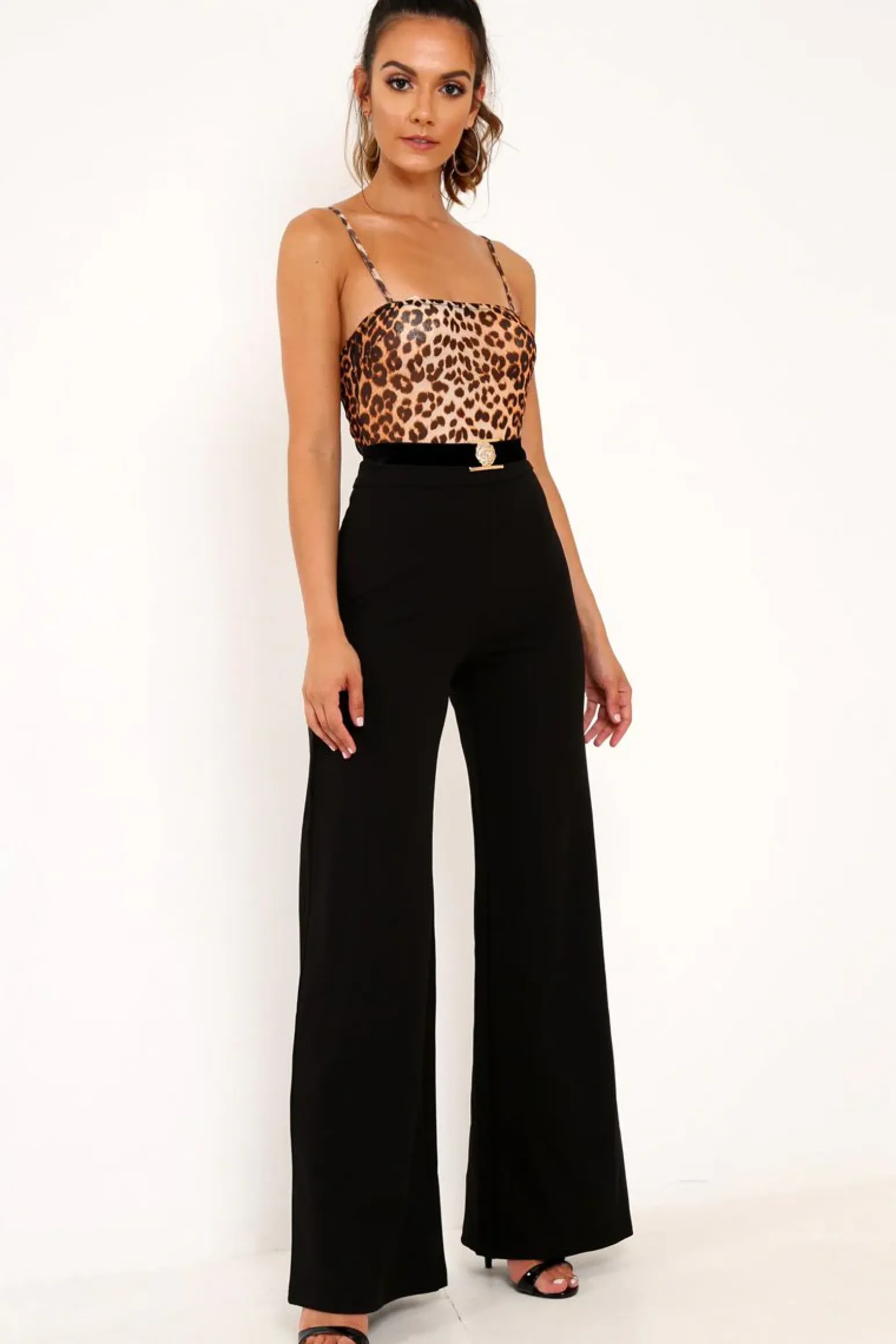 Rebellious Fashion Leopard Print Mesh Lion Belted Bodysuit - Lizzie