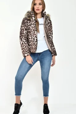 Rebellious Fashion Leopard Print Puffer Coat - Soph