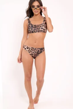 Rebellious Fashion Leopard Print Scoop Neck Bikini - Emalea