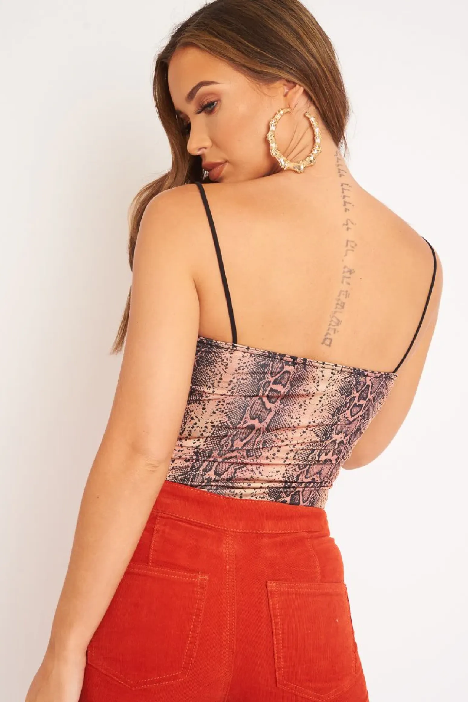 Rebellious Fashion Leopard Print Square Neck Slinky Bodysuit - Sadie