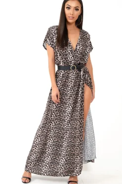 Rebellious Fashion Leopard Print Wrap Maxi - Harleigh