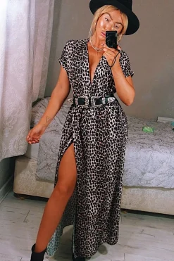 Rebellious Fashion Leopard Print Wrap Maxi - Harleigh