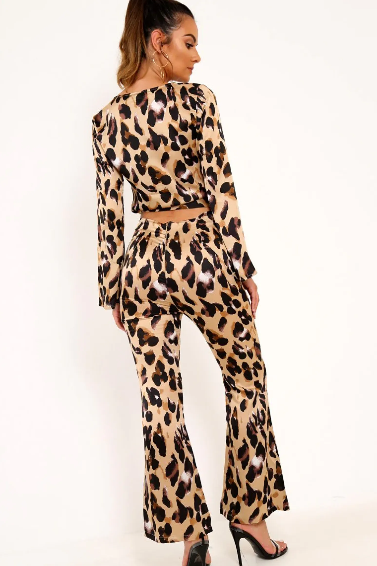 Rebellious Fashion Leopard Satin Trousers And Shirt Co-ord - Maera