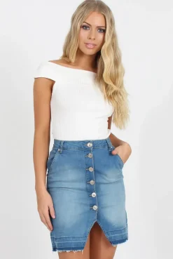 Rebellious Fashion Light blue Denim Skirt - Robyn