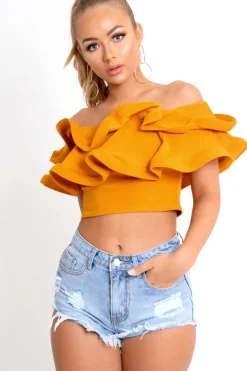 Rebellious Fashion Light Blue Distressed Hem Shorts - Aalijah